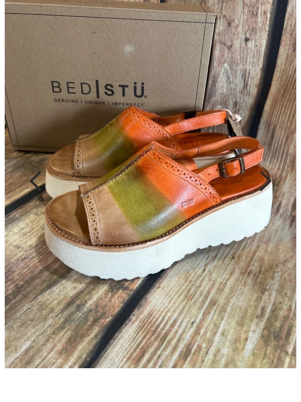 Womans Brand New Size 8.5 Bed|Stu LIBRARY MELON ID SANDALS. PLATFORM SANDAL 🤩 - Picture 4 of 16